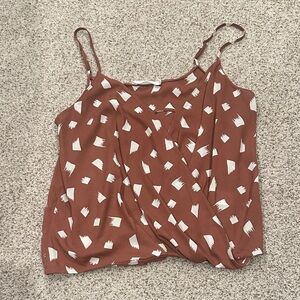 All in Favor Brown and White Camisole